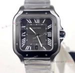V6 Factroy Large Model Cartier Santos In Automatic Movement ADLC carbon-coated Bezel Watch Replica 